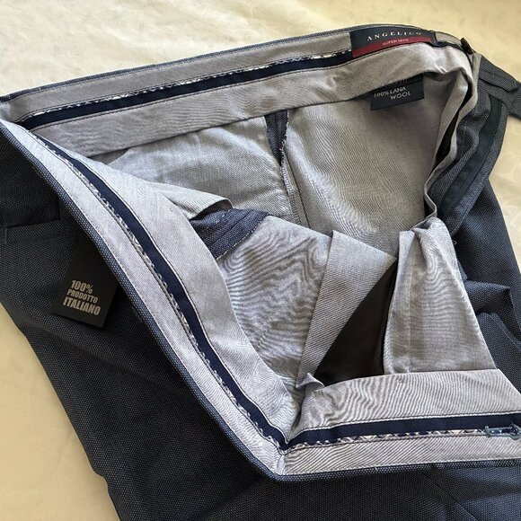NEW w tags. Angelico Super140's pants Sz34. Regular Fit 100% wool. Made in Italy - Picture 8 of 11